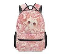 Dolyues Kawaii Backpack for Third Grade Girl Ages 8-10 Cat Flower Elementary School Book Bags for Kids Ergonomic Cute Anti Theft Daypack for Travel