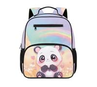 Dolyues Kids Panda Rainbow Backpack for Kindergarten Girls Kawaii Preschool Back to School Bookbag Ages 5-7 Lightweight First Grade Book Bags Ergonomic