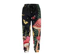Dolyues Mushroom Butterfly Sweatpants Forest Party Active Pants Moon Star Snails Print Trousers Long Regular Fit Sportswear for Running Exercise