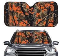 Dolyues Orange Black Camo Hunting Novelty Car Shades for Front Windows Foldable Windshield SUV Sunshield Universal 57x27 Truck Sunshade for Sedan