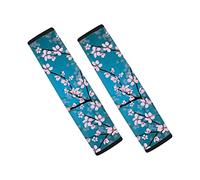 Dolyues Pink Plum Blossom Flower Pattern Car Seat Belt Covers,1 Pair Safety Auto Seatbelt Pads for Suv Truck Van Backpacks Strap