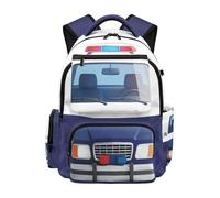 Dolyues Police Car Bookbag for Elementary Boys Ergonomic Backpack 1st Grade Back to School Backpacks for Boy Ages 6-8 Travel Outdoor Everyday Carry
