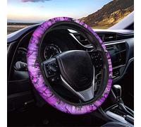 Dolyues Purple Bling Crystal Butterfly Car Steering Wheel Cover for Women, Non Slip/Sweat Absorption Automotive Wrap Covers for Adults Fashion, Cars Accessories Stretch-on Install