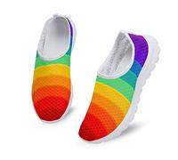 Dolyues Rainbow LGBT Gay Pride Print Women Casual Slip On Sneakers,Comfortable Lightweight Sport Outdoor Athletic Shoes