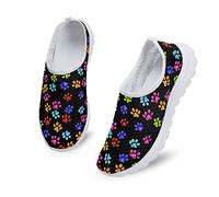 Dolyues Rainbow Paw Women Trainers Casual Shoes - Dogs Paw Cute Perforated Breathable Comfort Leather Driving Loafers Walking Shoes