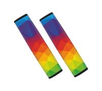 Dolyues Rainbow Spectrum Polygon Triangular Design Car Seat Belt Covers for Adults,Harness Pad Protect Your Neck and Shoulder Safety Set of 2