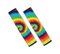 Dolyues Rainbow Tie Dye Printed Car Seat Belt Pad Covers for Adults,Shoulder Strap Padding Fit for Backpack,Shoulder Bag,Car Seatbelt,2 Pack Harness Pads