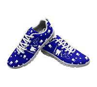 Dolyues Running Shoes Women Size 6.5 Dental/Tooth Print Athletic Sports Trainer Lace Up Sneakers Navy Blue