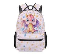 Dolyues School Backpack for Second Grade Girls 8-10 Years Old Cute Dragon Bookbag for Elementary Kids with Multiple Compartments Ergonomic Travel Daypack