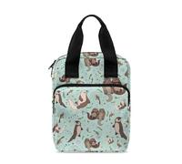 Dolyues Sea Otter Print Bible Case Bible Cover Carrier Carrying Organizer Bag for Women Girl Cute Animal Print Bible Bag Book Pouch Church Bag Bible Protective with Handle and Zippered Pocket