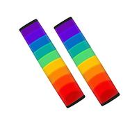 Dolyues Seat Belt Comfort Harness Pads with Rainbow Stripe Pattern 2 Pack Seat Belt Covers for Cars Trucks Suvs,Colorful