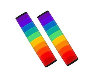 Dolyues Seat Belt Comfort Harness Pads with Rainbow Stripe Pattern 2 Pack Seat Belt Covers for Cars Trucks Suvs,Colorful
