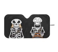 Dolyues Skeleton Windshield Sun Shade Foldable Car Shades for Front Windows Blocks UV Rays SUV Truck Sunshade for Car 66x34 Inch Oversized Road Trip