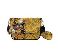 Dolyues Small Crossbody Purses for Women Leather Pumpkin Ghost Black Cat