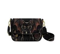 Dolyues Small Purses for Women Crossbody Leather Black Cat