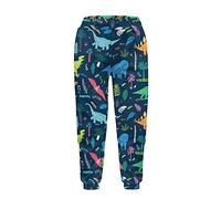 Dolyues T-Rex Dinosaur Activewear for Kid Cartoon Animal Print Sweatpants Comfy Soft Trousers Casual Drawstring Jog Pants with Pocket
