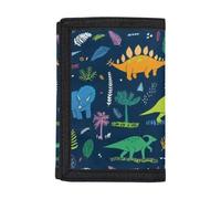 Dolyues T-Rex Dinosaur Trifold Wallet Money Purse for Kid Girl Boy, One Size Gift Tri-Fold Wallets Cute Cartoon Animal Pattern Outdoor Sport Wallet