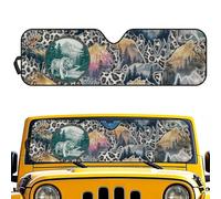 Dolyues Truck Sun Shades Front Windshield Heat Protection Sunshield Blocks UV Rays Sunshade 52.9x16 Custom Fit for Sedan SUV Animal Collage Leopard