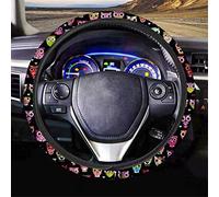 Dolyues Universal Car Steering Wheel Covers for Women Men Cute, Automotive Steering Wheel Cover, Auto Accessories Drivers Funny Tribal Owl Printing Cars Interior Accessories Black