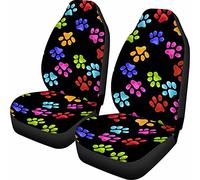 Dolyues Watercolor Dog Paw Print Seat Covers for Cars Cute, Car Front Seat Cover Decor Interior Accessories for Women Funny Front Seat Cover Protector for Sedan/SUVs, Black