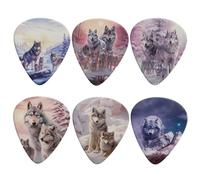 Dolyues Wolf Guitar Picks Suitable for Electric Guitar, Bass Guitar Cool Guitar Instrument Accessories Heavy Guitar Plectrums 6-Piece for Men