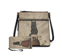 Dolyues Womens Purses and Wallet Sets Halloween Black Cat