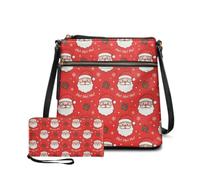 Dolyues Womens Santa Claus Purse and Wallet Set Crossbody 2 Piece