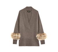 Dom Goor Shearling-trimmed Wool-blend Jumper - Brown - 12 (UK12 / M)