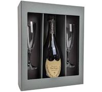 Dom Perignon Vintage 2013 Champagne 75cl with Flutes Gift Set - Sparkling Brut Champagne for Birthday, Christmas, Valentines, Wedding Present