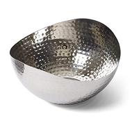 Doma Vita Large Decorative Round Stainless Steel Salad Serving Fruit Bowl, Hammered Centerpiece Bowl (10” Round)