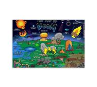 Domain of Science - The Map of Doom Poster Vintage Art, Wall Canvas, Decoration Aesthetic, Living Room, Kids Room Dormitory, Cafe, Bathroom, Suitable for Bedroom, Gym, Cool Classic 20x30inch(50x75cm)