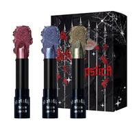 Domality 3PCS Metallic Lipstick Set, Holographic Glitter Lipstick for Women | Burgundy Brown, Blue Purple, Green Metallic Shine, Full-Coverage, Long Lasting, Chameleon Lipstick for Halloween Christmas