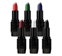 Domality 6pcs Goth Halloween Lipstick Makeup Set, High Pigmented Bold Matte | Matte Red Black White Green Blue Burgundy Lip Gloss for Clown Vampire Witch SFX Cosplay Make Up, Long Lasting and Waterproof