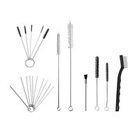 Domary 17PCS Spray Lance Nozzle Cleaning Repair Tool Needle Brush Kit Set Multipurpose Cleaning Accessory For Airbrush Maintenance Aluminum Silver 160x80x30mm