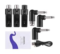 Domary 2.4G Wireless Microphone System Rechargeable XLR Transmitter and Receiver with Crystal Clear Encrypted Transmission for Live Performances and Studio Recording (2 Transmitter 1 Receiver)