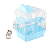Domary 2 Tier Hamster Cage, Large Space Removable Design Open Wire Mesh Grids Easy to Install, for Hamster, Guinea Pigs, Rabbits, Golden Bears and Other Small Animals (Blue)