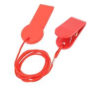 Domary 2Pcs Treadmill Safety Key Running Machine Emergency Stop Replacement Red ABS 28x43mm Rectangular Safety for Home Gym Equipment