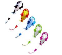 Domary 3D Kite Huge Frameless Soft Parafoil Whale Flying Kite for Beach Stunt Fun Lightweight Durable 190T Polyester Blue White Black Yellow Red 4 Feet Wide 7 Feet Tall (Pink)
