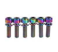 Domary 6Pcs Alloy M5 X 18mm Bike Stem Bolts Screws With Washers Set High Strength Lightweight Corrosion Resistant Durable For Road Bicycle Golden Opt (Colorful)