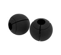 Domary Barbell Silicone Grip Round Spherical Non Slip Thickened Dumbbell Curved Bar Grips for Massive Arm and Muscle Building Strength Training Gym Workouts Pair of High Density (Black)