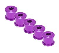 Domary Bicycle Chainwheel Screws 5pcs Double Chainring Crankset Bolt 7075 Aluminum Disc Screws Hex Wrench Hole Design Lightweight Durable for Mountain Bikes Road Bikes (Purple)