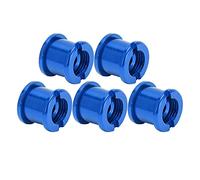 Domary Bicycle Chainwheel Screws 5pcs Double Chainring Crankset Bolt 7075 Aluminum Disc Screws Hex Wrench Hole Design Lightweight Durable for Mountain Bikes Road Bikes (Blue)