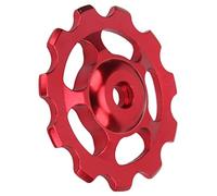 Domary Bicycle Rear Derailleur Pulley 11 Teeth Flywheel Guide Wheel Aluminum Alloy Replacement Bike Sprocket for Mountain Bikes Road Bikes Lightweight Durable Rustproof Easy to I (Red)