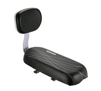 Domary Bike Back Seat PU Leather Soft Cushion Rear Rack Seat with Backrest for Kids Comfortable Safe Riding Easy Install on Most