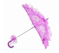 Domary Bridal Lace Cotton Umbrella Elegant Wedding Photography Prop Pink Purple Red Orange Blue Green Rosy (Purple)
