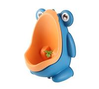 Domary Children Urinal Cute Cartoon Aiming Target Wall Mounted Pee Training Urinal for Boys Toddlers with Windmill Dynamic, Made from PP (Blue)