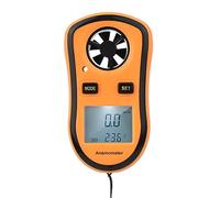 Domary Digital Anemometer Handheld Wind Speed Meter Air Velocity Temperature Tester with LCD Backlit Wind Chill for Surfing Sailing Orange ABS 59g