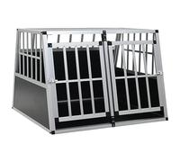 Domary Dog Cage Portable Lightweight Easy to Transport 89x69x50cm Suitable for Medium-Sized Dogs Shepherd Chow Chows Silver (94 x 88 x 69 cm)
