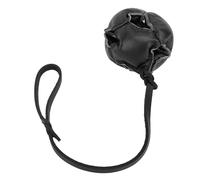 Domary Dog Training Ball On Rope Premium Leather Interactive Chew Toy For Small Medium Dogs Energy Release Anxiety Relief Exercise Reward Play Indoor Outdoor Durable Bite (Black)