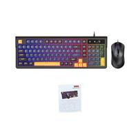 Domary Gaming Keyboard and Mouse Combo RGB Backlit Ergonomic Design 98Key Compact Layout Wired USB Plug and Play for Office Workers Black (Blue Black Set)